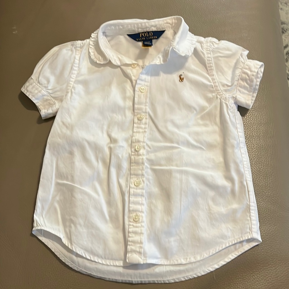Ralph Lauren Peter Pan button down shirt white 4t